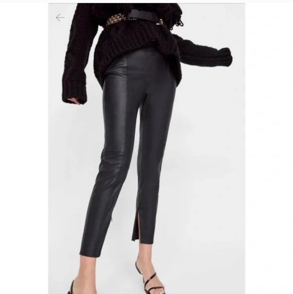 Zara faux leather trousers
